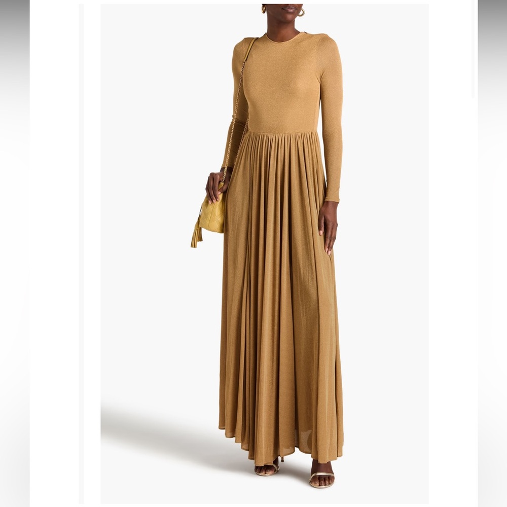 Zimmermann Gold Long Sleeve Dress
